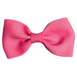 Pink Hair Bows Clips Slides Grips 2.7" inch Soft Ribbon Small Straight School Hairbows for Girls 10pcs