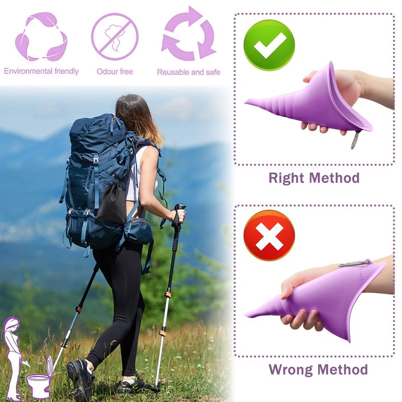 JOOTUEPO Female Urination Device Portable Urinal Funnel with Drawstring Bag,