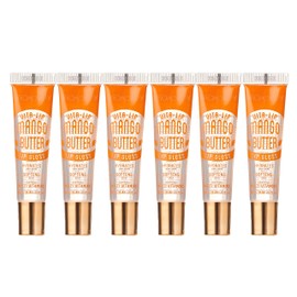 Ruby Kisses Broadway Vita-Lip Clear Lip Gloss (Mango Butter 6 Pack), Ultra-Hydrating & Soothing Formula with Multi-Vitamin Oils, High-Shine Non-Sticky Finish, Nourishing Glossy Lip Balm Softens Skin