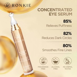 RONKIE Eye Cream for Dark Circles: Under Eye Cream with Caffeine Retinol - Reduces Under Eye Bags and Fine Lines Pink