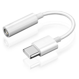 PREKAS type-c Earphone Converter Type C Earphone Adapter 3.5mm Aux USB -c Audio Jack for Phone/Volume Control/Music Compatible with Android/Typec Devices (White)
