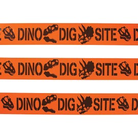 Dino Dig Site Caution Tape - 20 feet roll - Dinosaur Birthday Party Decor - 1 roll