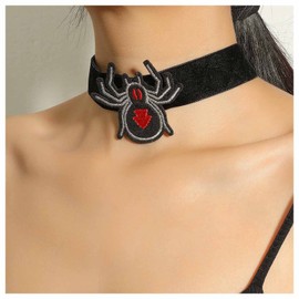 Inilbran Vintage Spider Choker Necklace Punk Black Velvet Choker Chain Short Black Velvet Necklace Stretch Ribbon Necklace Gothic Black Spider Necklace Jewelry for Women and Girls