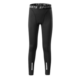 Sillictor Kid's Compression Sports Tights, Power Stretch, Long Undergarment (UV Protection, Sweat-Absorbent & Quick-Drying)