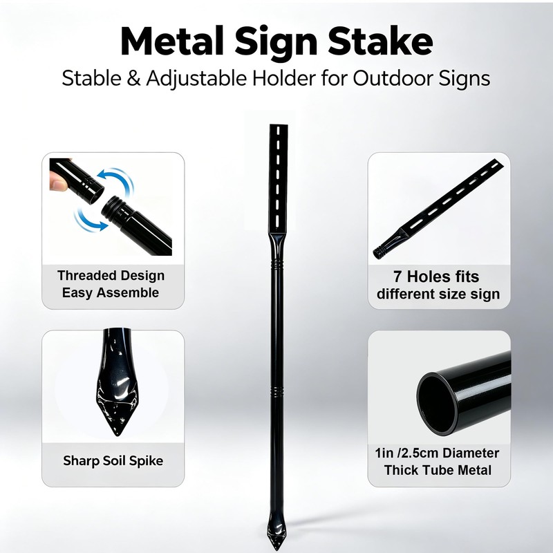 Bstersign 2Pack Heavy Duty Yard Sign Stakes, 52-Inch Long and