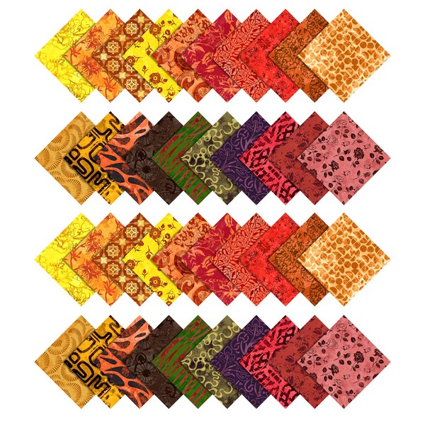 Soimoi Batik Print Precut 10-inch Cotton Fabric Quilting Squares Charm