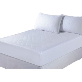 Polycotton Quilted Mattress Protector, Extra Deep12", SMALL DOUBLE 4FT:WHITE
