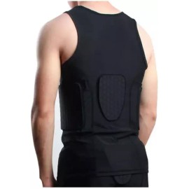 GRDFLX 남성 패딩 압축 셔츠 축구 갈비뼈 보호 가슴 4패드 청소년 장비 [Large] GRDFLX Men's Padded Compression Shirt Soccer Rib Protection Chest 4 Pads Youth Gear [Large]