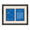 Garden Rake Patent Art Blueprint Print in a Beveled Black