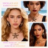 Dmaiy Leopard Print Starfish Necklace Earring Set Gold Statement Choker