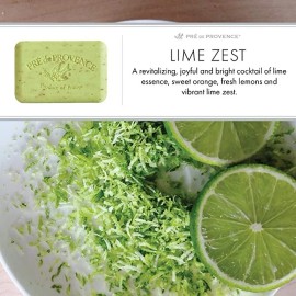 Pre de Provence LIME ZEST 250 Gram French Soap Bath Shower 2 Bars Shea Butter