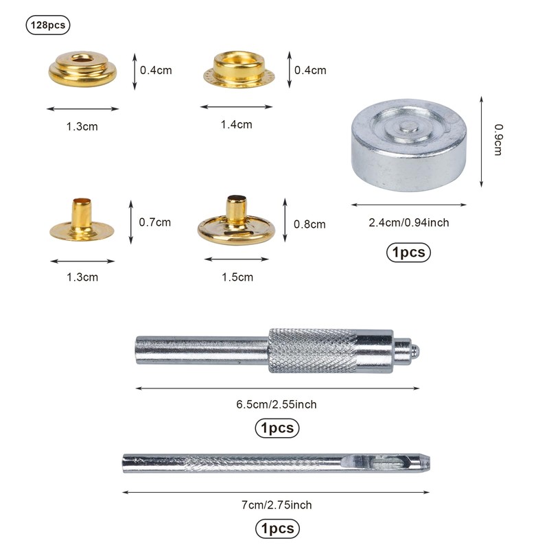 Luabue Press Stud Set Metal Press Studs Clothing Snaps Button