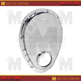 CFR Performance Aluminum Timing Chain Cover Fits Chevy 283 350 Small Block SB Chrome Finish