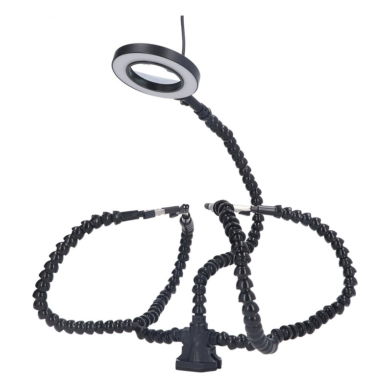 Soldering Helping Hand 5 Jaws 3X USB Magnifier ABS Flexible
