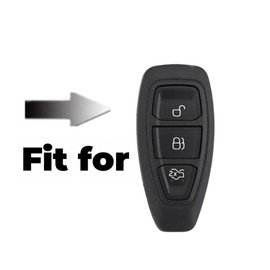 Happyit Zinc Alloy Leather Car Key Case Cover for Ford Focus 3 4 ST Mondeo MK3 MK4 Fiesta Fusion Kuga 2013 2014 2015 2017 Protector Fob Keyless (Square Buckle+Green)