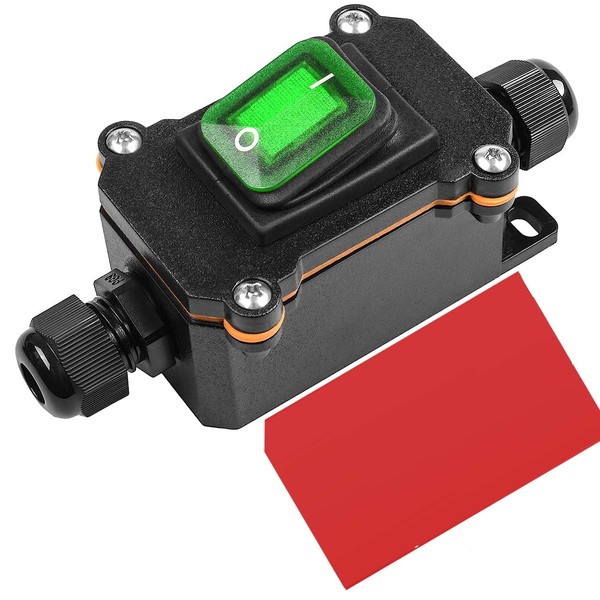 Gebildet Inline Cable Switch Waterproof Rocker Switch DPST 20A-12VDC/16A-24VDC/20A-125VAC/16A-250VAC IP66