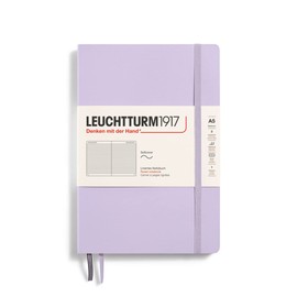 LEUCHTTURM1917 365498 Notebook, Medium (A5), Softcover, 123 Numbered Pages, Lilac, Lined