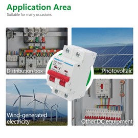 Wengart DC Miniature Circuit Breaker DZ47-63Z, 2P 16A MCB Safety Switch, DC500V Photovoltaic Circuit Breaker for Solar Energy