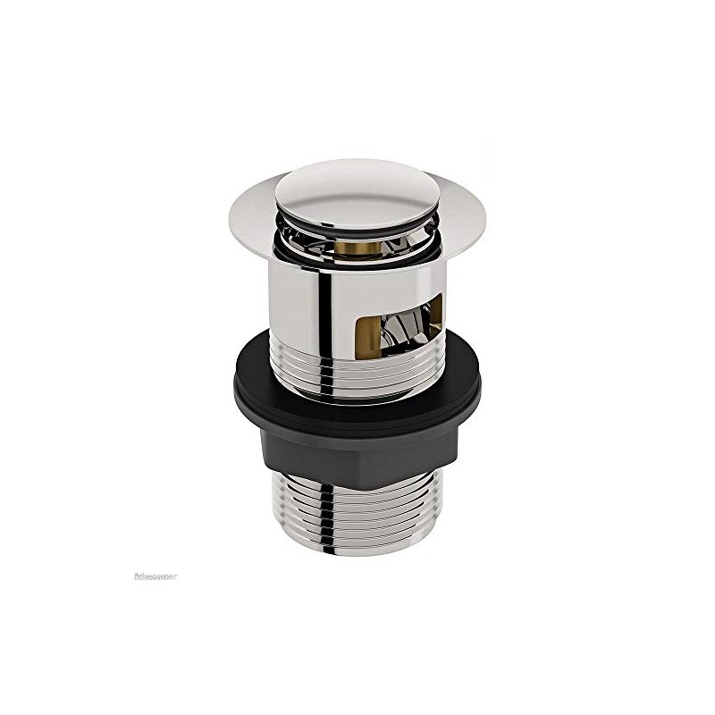 Brass Basin Clicker Waste Slotted Chrome Full Cover Clicker Plug