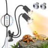 Reptile Heat Lamp, Dual-Head UVA/B Reptile Light with Cycle Timer,