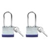 ANCLLO 2 Pack Padlocks with Keys, Long Shackle Padlocks Heavy