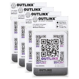 Outlinx Smart Stickers - The Original Bundle of 32 Stickers | Easy-to-Use Storage and Organization Labels | for Easier Move, Clutter Removal, IT Labeling | on iOS & Android | for Home and Business