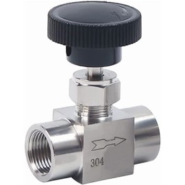 ThsGivingStore 1/8 1/4 3/8 1/2 Inch NPT Valves 304 Stainless Steel NPT Female Needle for Valve Flow Control Water Gas Oil (NPT 1/4)