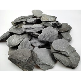 Voulosimi Natural Slate Rocks PH Neutral Stone Perfect Rocks for Aquariums, Landscaping Model,Tank Decoration,Amphibian Enclosures (7.5 LB, 3-5 inch)