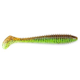 Keitech Fat Swing Impact 3.8" Green Pumpkin/Chartreuse