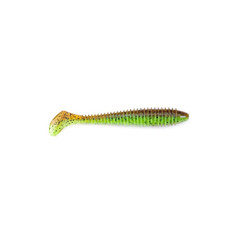 Keitech Fat Swing Impact 3.8" Green Pumpkin/Chartreuse