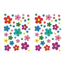 70 PCS Flowers Car Stickers Set, Car Decals Bicycle Sticker Motorcycle Bus Scooter Vinyl Waterproof Stickers Outdoor for Window Journal Planner Laptop Luggage Decoration (Color B)