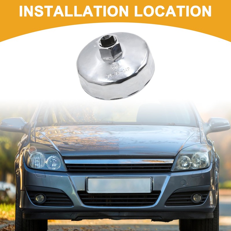 Partuto 1 Pcs 73-74mm Universal Oil Filter Wrench - Steel