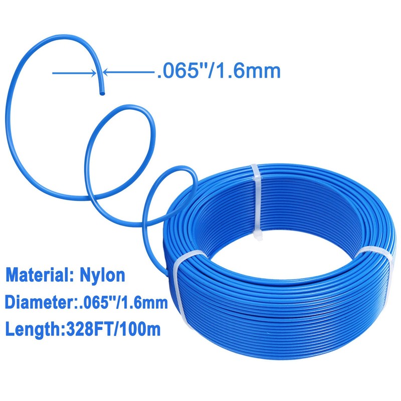 Dnuzewr .065''/1.6mm Grass Trimmer Line 328ft/100m Round Nylon Weed Trimmer