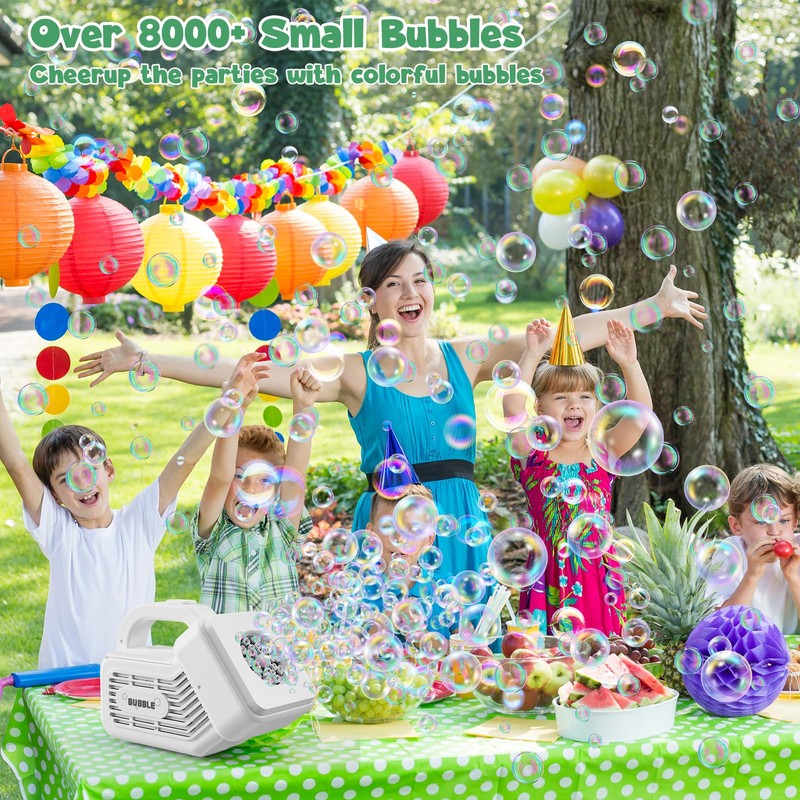 Babuloo Small Bubble Machine, Portable Automatic Bubble Machine for Kids