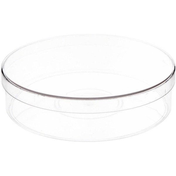 Pioneer Plastics 175C Clear Round Plastic Container, 6" W x