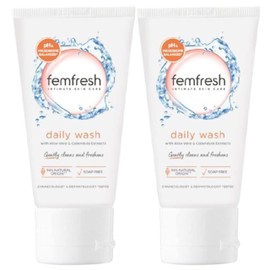 2 Pack Bundle - Femfresh Intimate Skin Care Daily Intimate Wash Travel Size (2X 50ml). A Hadco Bundle with Our Gold Gel Crystal Collagen Eye Mask Pack.
