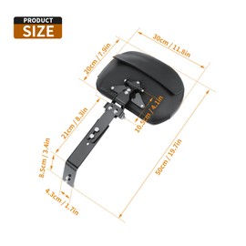 TQROBN Adjustable Driver Backrest Rider Backrest Mount Kit for Can Am Spyder F3/F3-S/F3-L/F3-T 2015-2023 Black Backrest (with Storage Pouch)