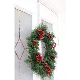 Christmas Concepts® 28cm Metal Wreath Hanger – Ultra Slim Over the Door Christmas Hanger (White)