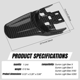 Fender Imitation Carbon Fiber Sur Ron Rear Fender Dirt Bike Rear Mud Guard Back Mudguard Protector for Electric Bike Sur Ron X/S/Surron/Light Bee / X160 / X260
