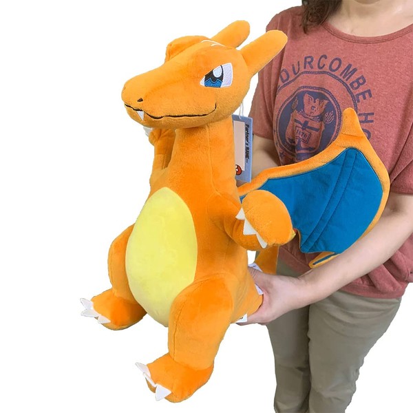 Character Pokemon Hello Partner Charizard Plush, Approx. 13.8 inches (35 cm), Extra Large, Official Merchandise