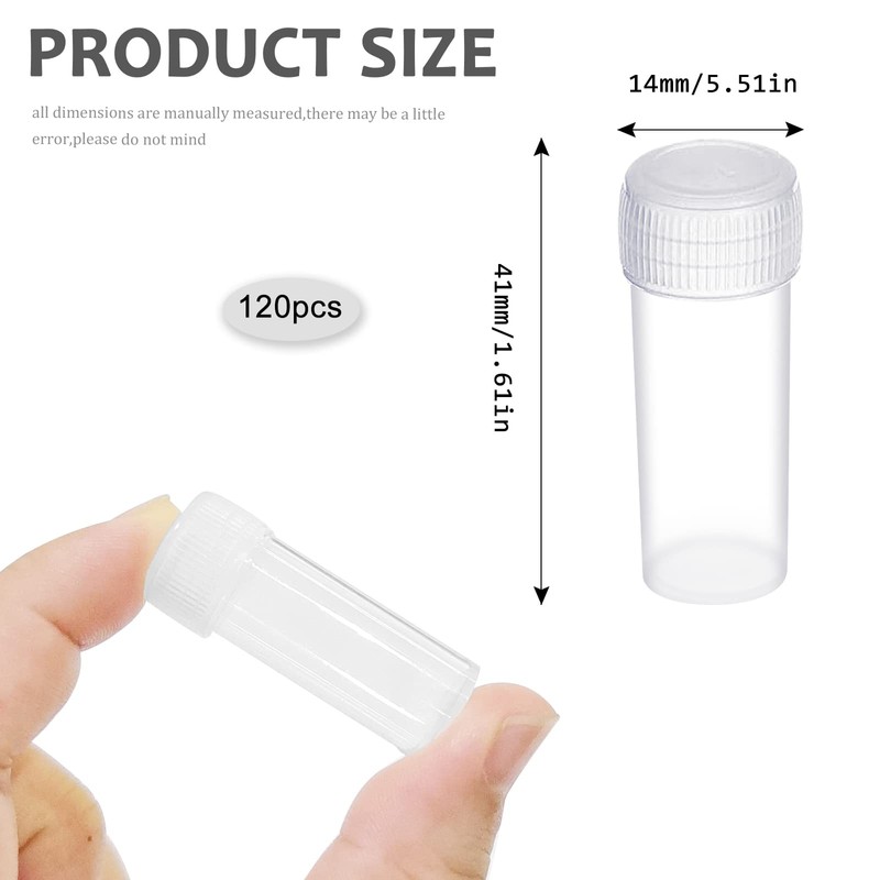 GZcaiyun Pack of 120 5 ml Plastic Sample Bottles, Transparent