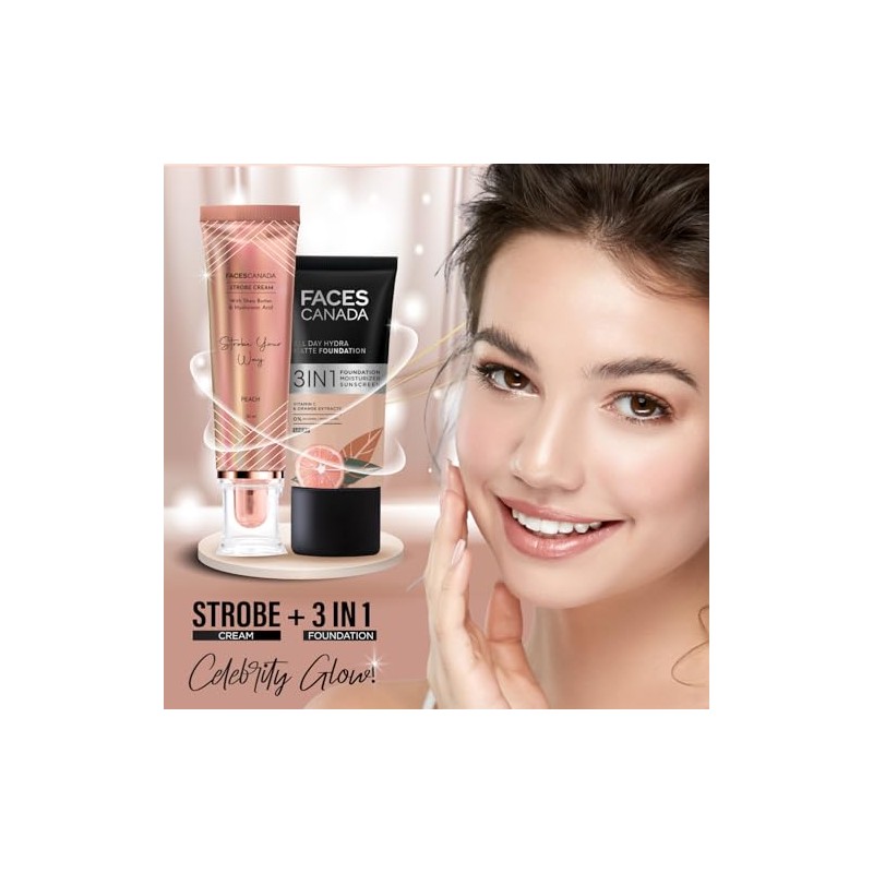 FACES CANADA Strobe Cream - Peach, 30g Primer + Highlighter