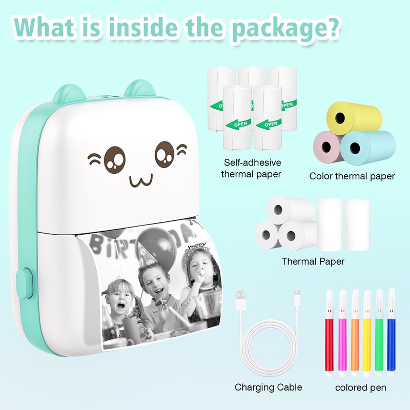 Gabrella Mini Thermal Printer, C9 Bluetooth Labler Maker, Portable Label