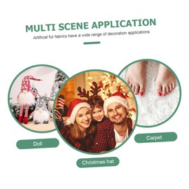 NUOBESTY 4pcs Square Faux Fur Fabric Soft Craft Material for Clothing Hats Dolls and Home Decor White Black Gray Khaki Handmade Faux Fur Adornment