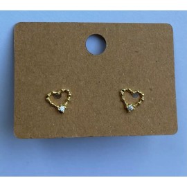 Tiny Protectors 14K Gold Plated Toddler Hallow Heart Earrings