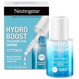 Neutrogena - Suero Hydro Boost con ácido hialurónico y con un compuesto hidratante al 17 %, suero facial ligero de ácido hialurónico para uso diario, para piel seca, sin aceite, sin fragancia, 1 onza fluida