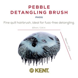 Kent PHOG Hedgehog Pebble Scalp Massager Shampoo Brush cepillo de ducha y cepillo de desenredar tamaño de viaje – Estropajo cuero cabelludo para caspa y desenredador de pelo para niños – Cepillo para enredos