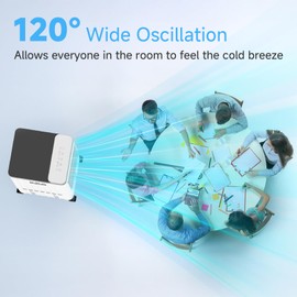 Portable Air Conditioners, Room Air Conditioners, Cooling Up to 20H, Swamp Cooler with 4 Ice Pack, Ac Unit with Timer, 3 Speeds, 120°Swing Swamp Cooler for Room Kitchen Bedroom Garage Pets