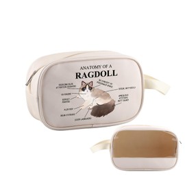 PYOUL Ragdoll Cat Lover Gift Anatomy Ragdoll Cat Clear Makeup Bag Ragdoll Cat Mom Travel Toiletry Bag Ragdoll Cat Design Gift (Anatomy Ragdoll Cat MB)