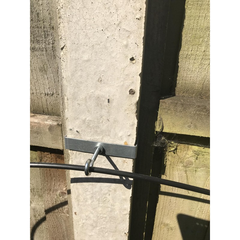 Set of 2 Stainless-Steel Clinch-It 4" Concrete Fence-Post Brackets with